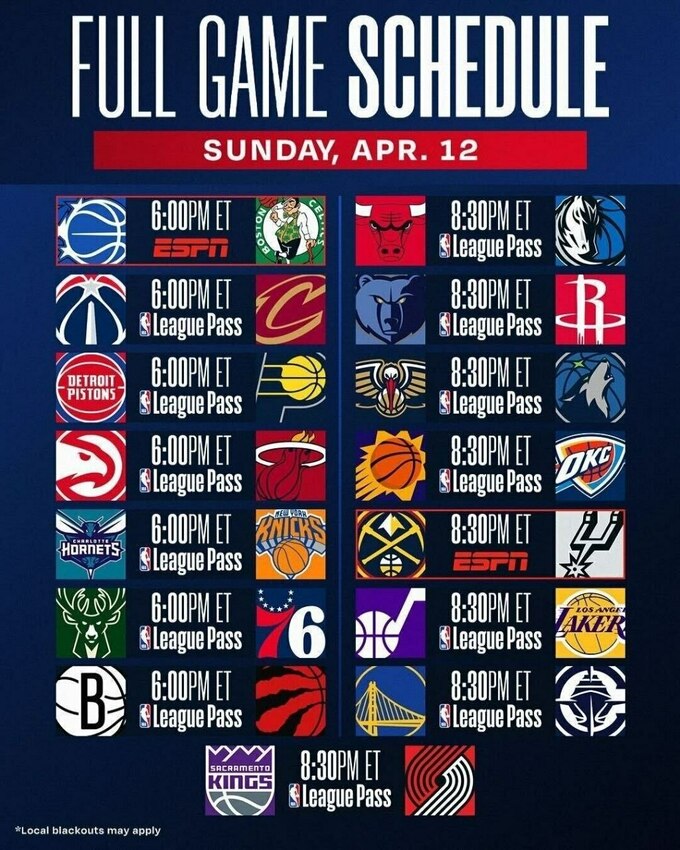 Розклад поєдинків останнього дня регулярки НБА